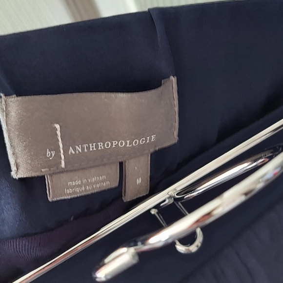 Anthropologie Navy Blue Delano Knit Wide Leg Pull On Pants Size Medium - Picture 4 of 4